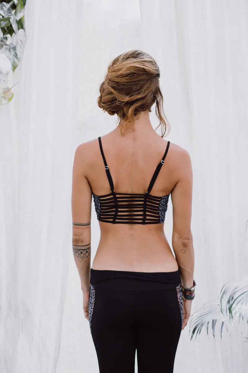 SHEERA Leggings In Black Sheer Print