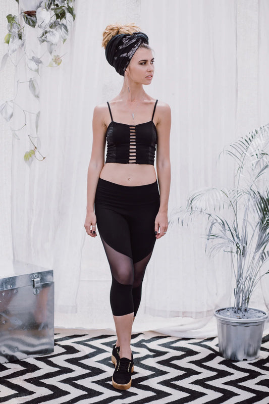 SHEERA Leggings In Black Sheer