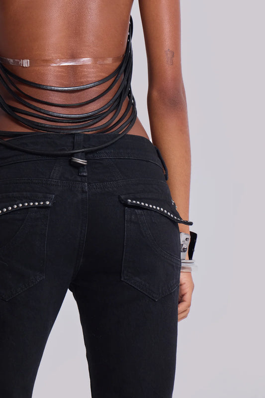 Night Lure Backless Mesh Top – Black