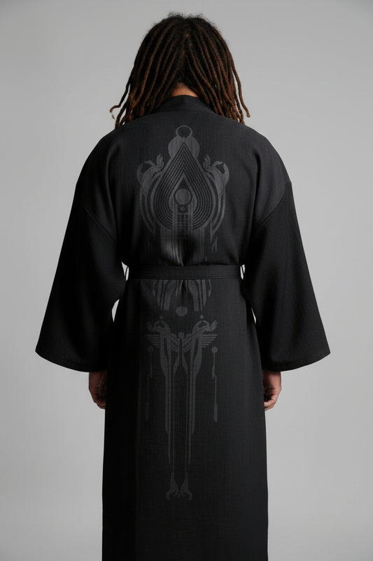 YUKATA Unisex Kimono In Black