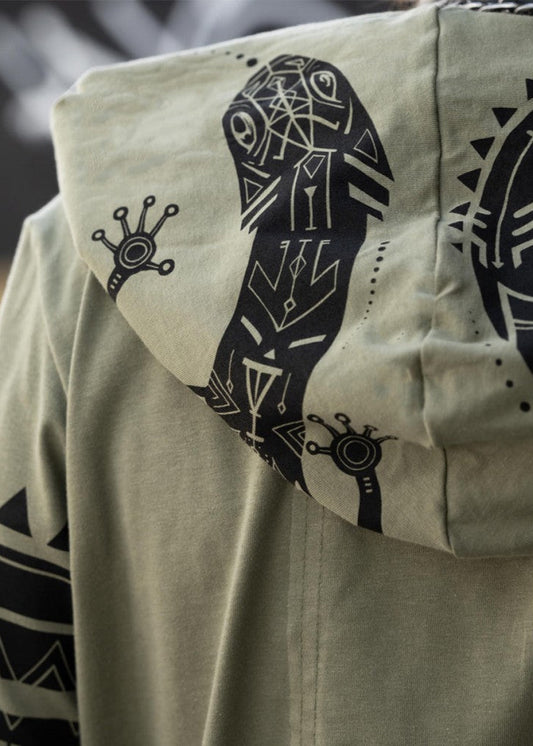 ZIKIT Hooded T-Shirt In Light Olive