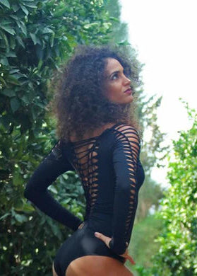 Long Sleeve Black Leotard Dance Bodysuit