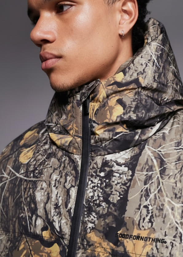 Good For Nothing Puffer Jacket In All Over Real Tree Print
