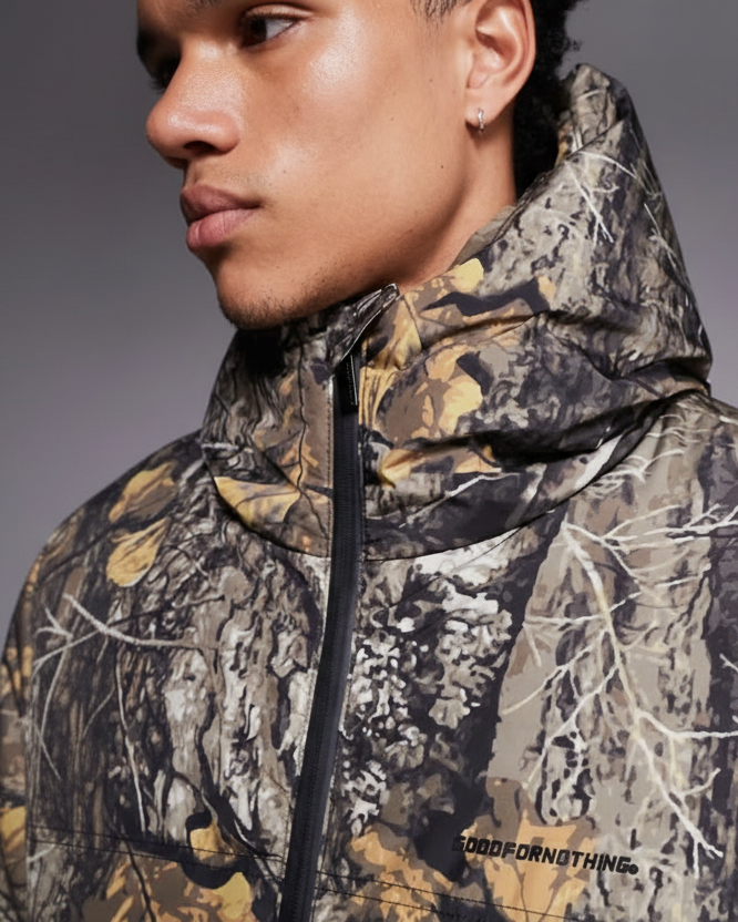 Good For Nothing Puffer Jacket In All Over Real Tree Print