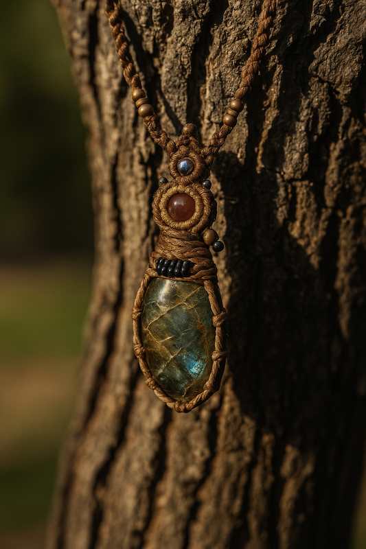 Labradorite Macramé Necklace – Northern Lights