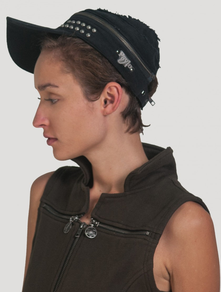 ZIP OFF Open Cap In Black