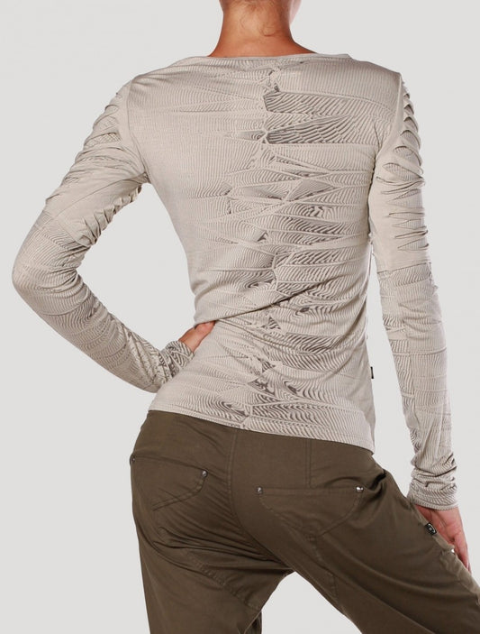 LUKE Long Sleeve top In Pearl Grey
