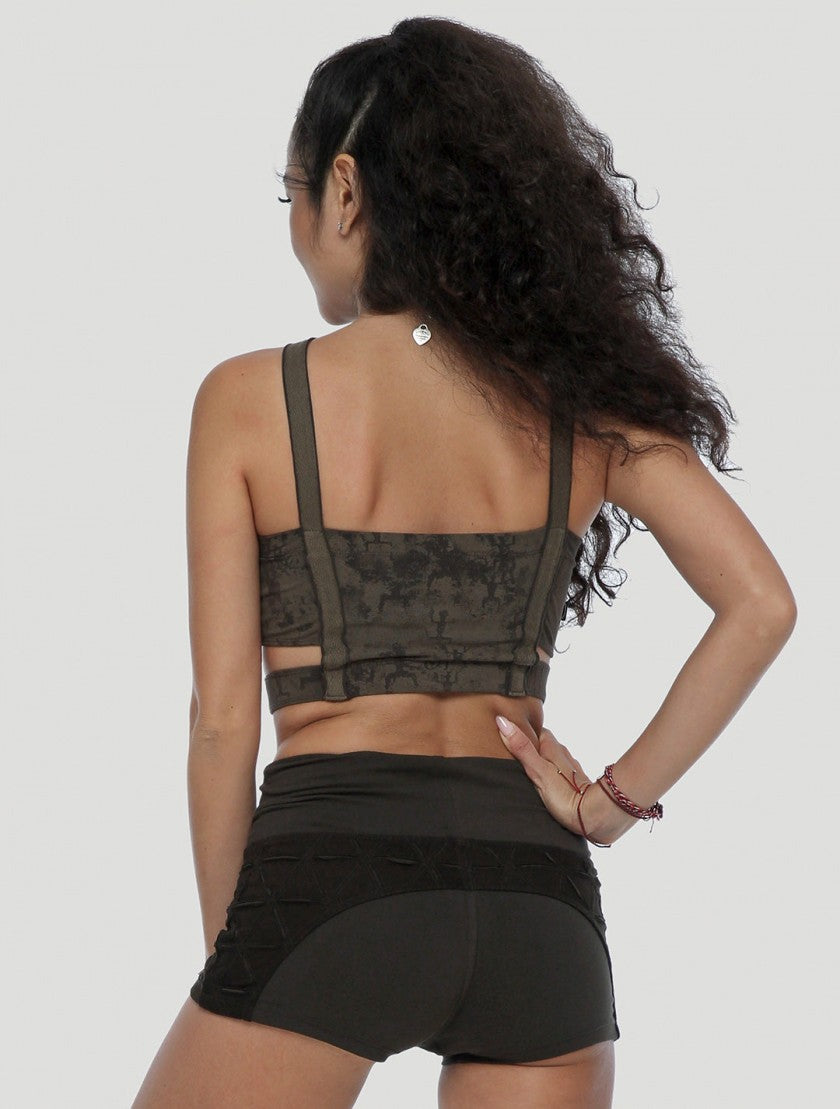 HUA Bra Top In Olive Noir