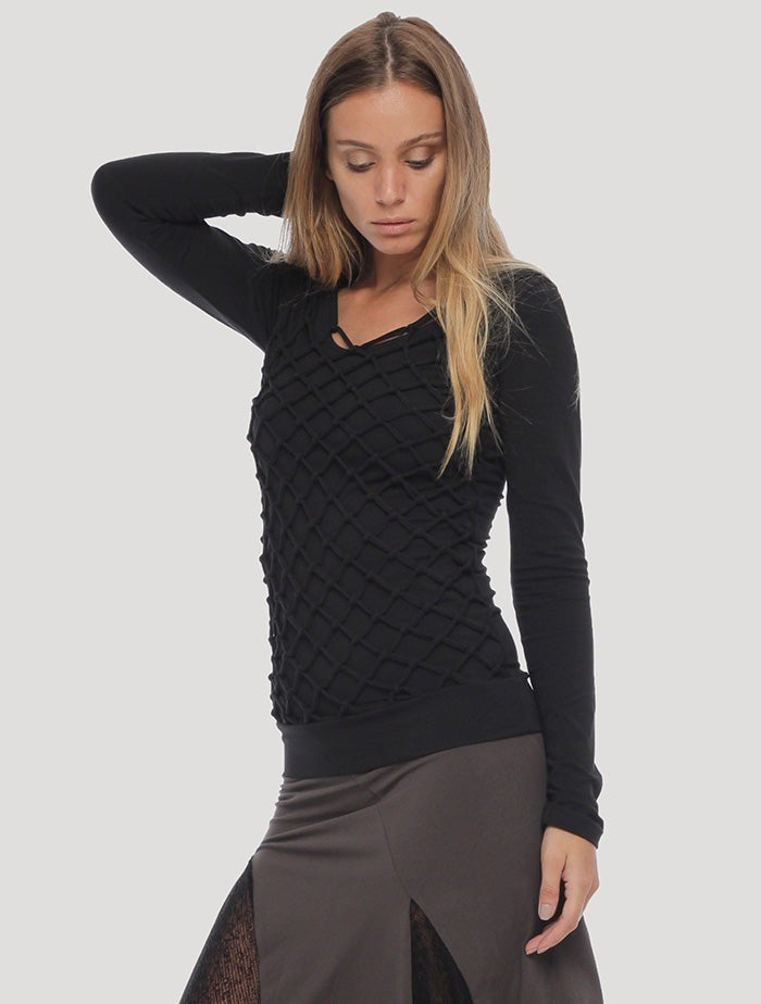 BASKET RMX Long Sleeves Top In Black