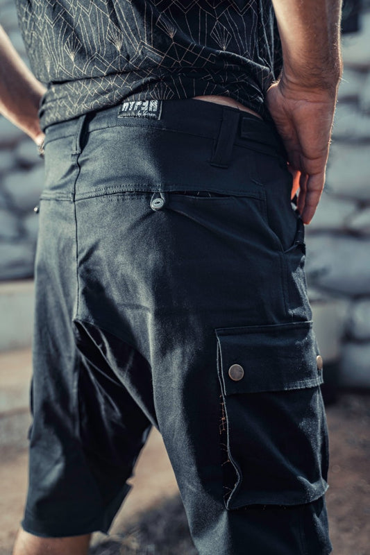 3/4 TAZER Pants In Black & Silver