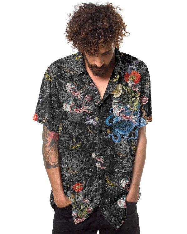 ACIDRENESSANNSE UNISEX Short Sleeve Botton Shirt