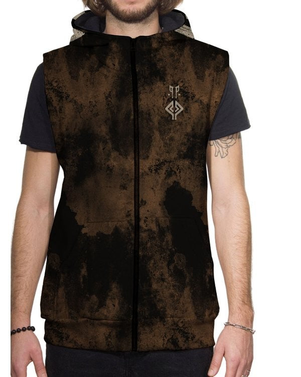 NAZU Denim Vest In Rust Brown