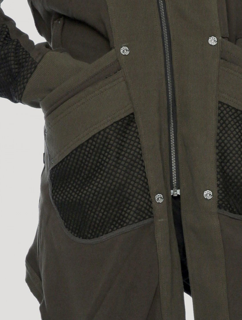 NEO STEAMED Hoodie Coat In Olive