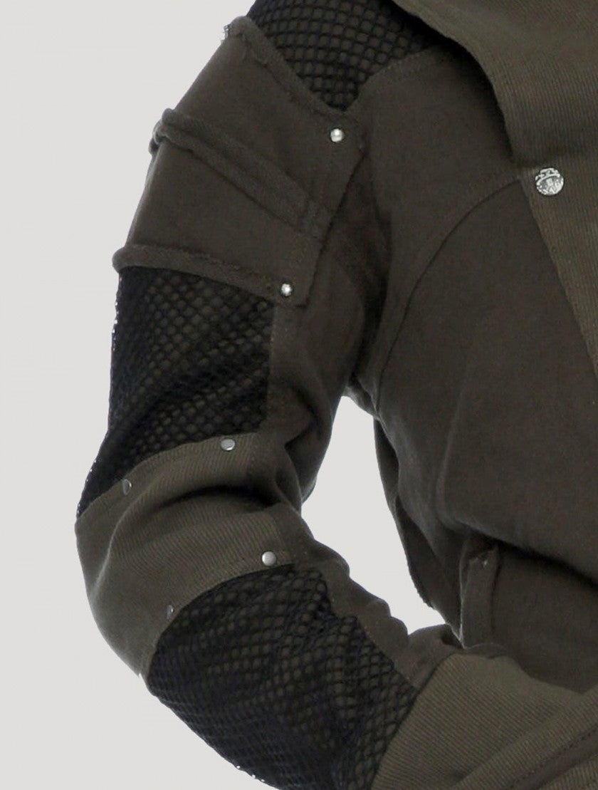 NEO STEAMED Hoodie Coat In Olive