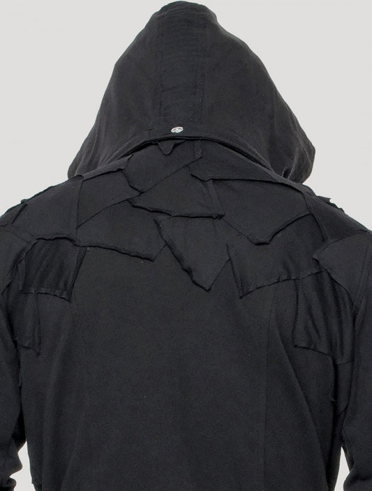 OKESA Hood Long Coat In Black