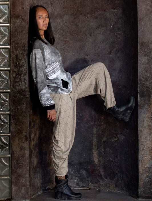 BRUSH WO Hood Sweater In Black/Off-White