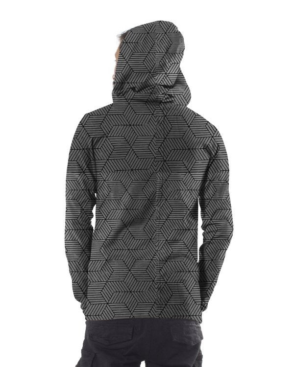 NOVE Long Sleeve Hooded Shirt In Grey