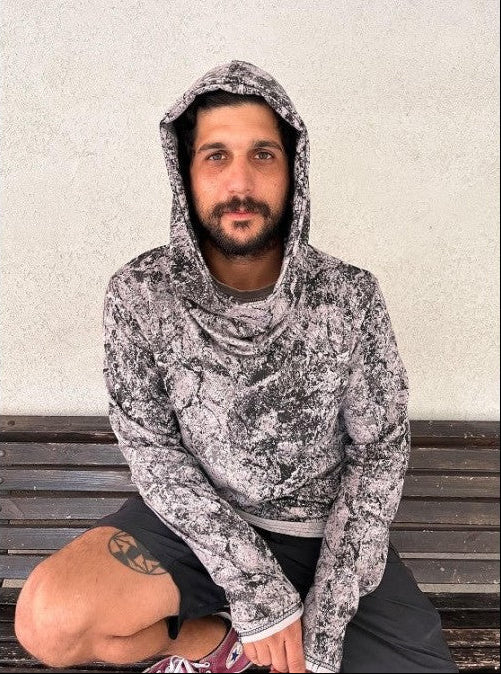 LUNE Long Sleeve Hooded Sand Texture