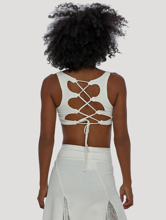 LACED Top top In White
