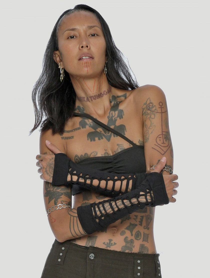 BRAIDED Gloves In Black