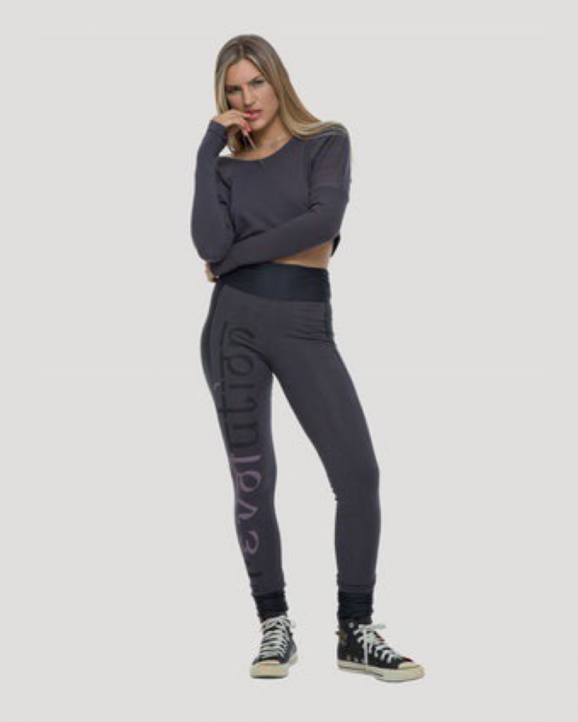 REVOL Long Sleeves Crop Top In Aegean Blue