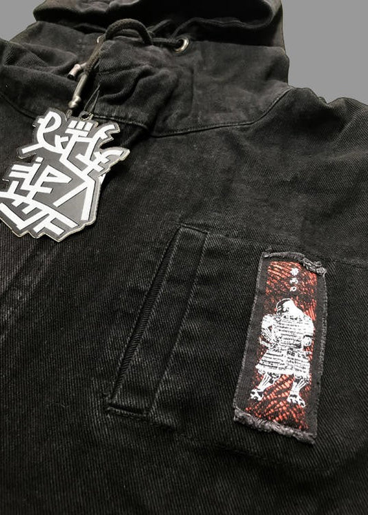 SHINANGA Denim Hood Vest In Black