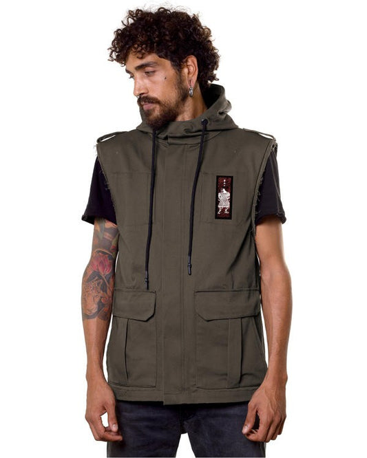 SHINANGA Denim Vest In Stone