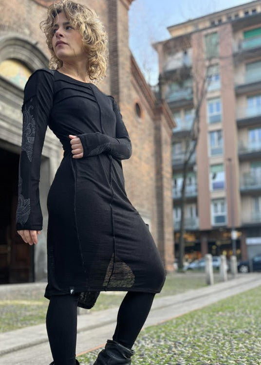 KEREN Long Sleeve Midi Dress