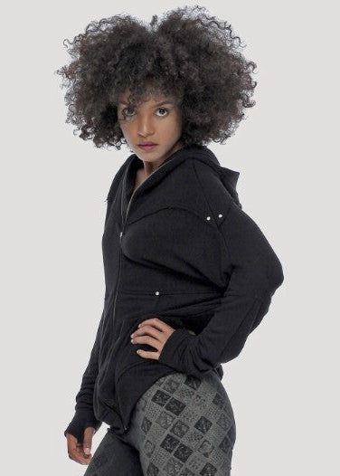 UNI Unisex Hooded Jacket In Black