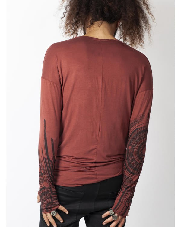 YOSHINORI Long Sleeve Shirt In Eggplant