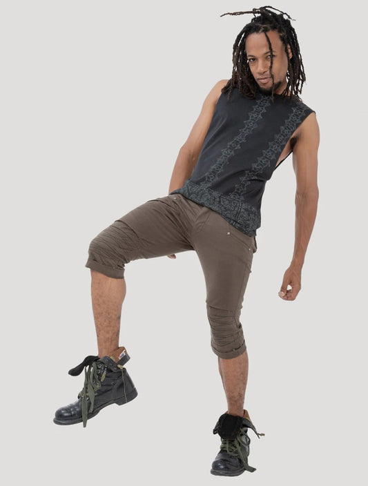 GROOVY RMX Shorts In Olive (7792775626804)