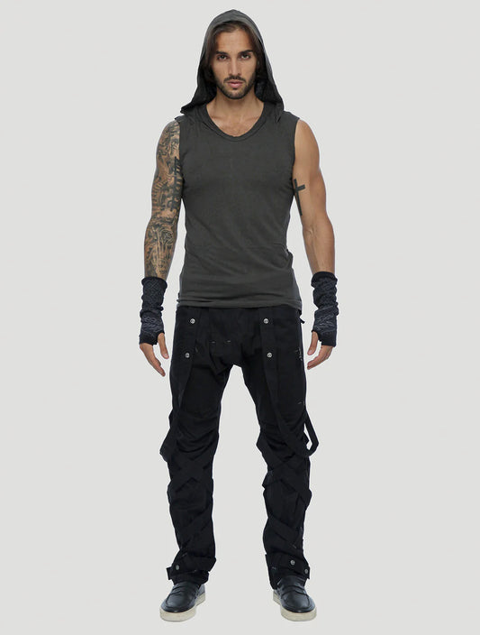 TIGER Sleeveless Tee In Olive Noir