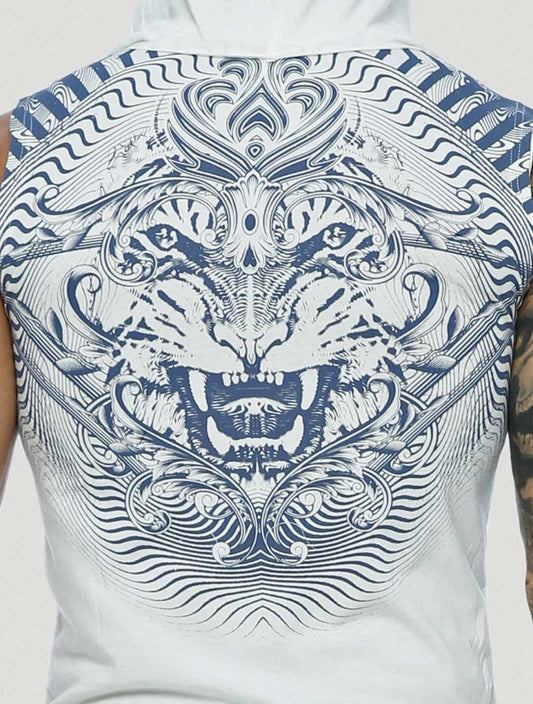 TIGER Sleeveless Tee In White