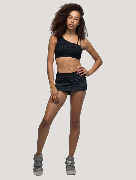 SKIRTED Mini Shorts In Charcoal/Black