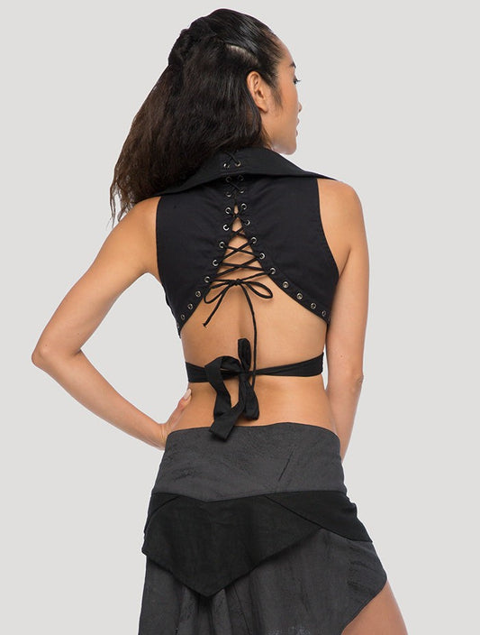 FULLA Wrap Crop top In Black