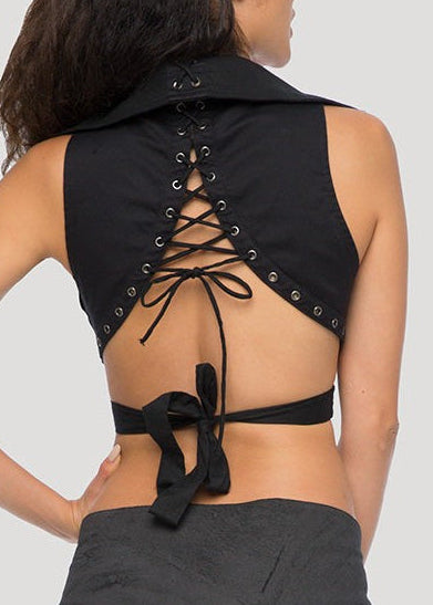 FULLA Wrap Crop top In Black