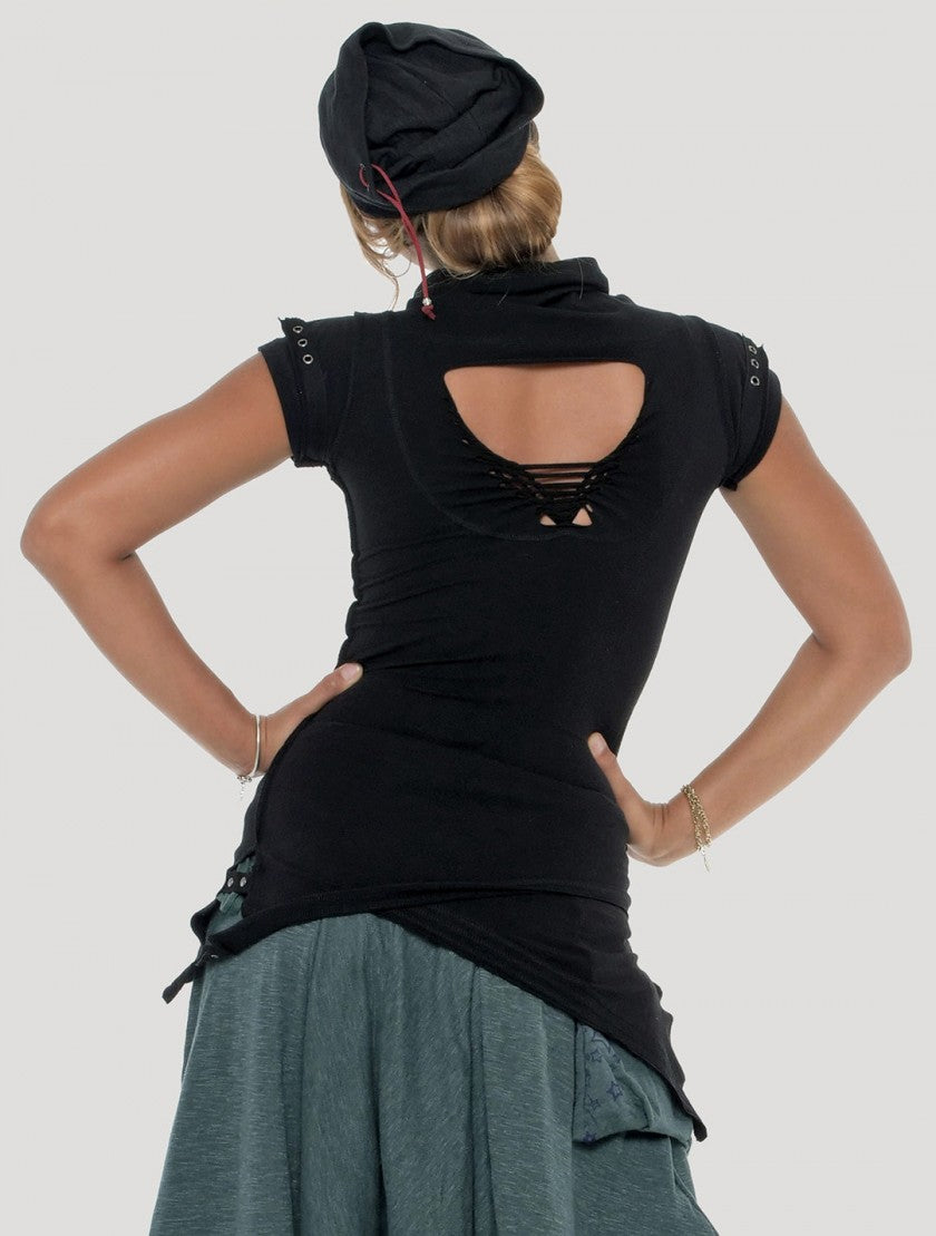 BILLY Short Sleeve Top In Black
