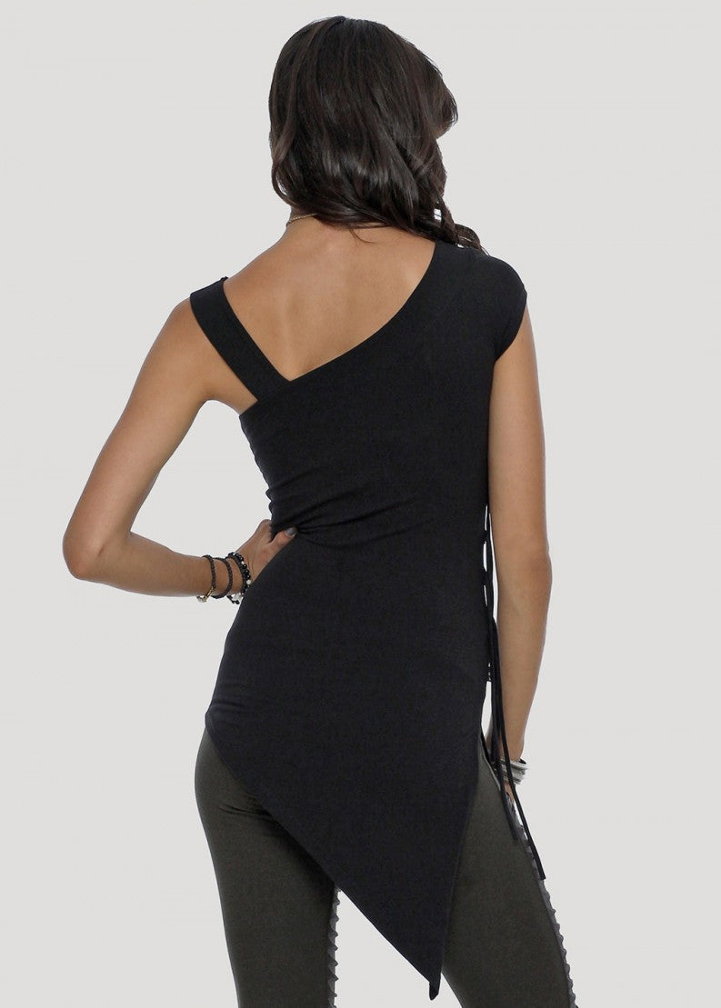 TRULY Asymmetrical Tunic In Black