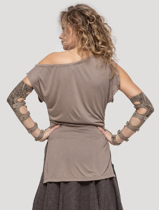 MUDRA Short Sleeves Tunic In Cement
