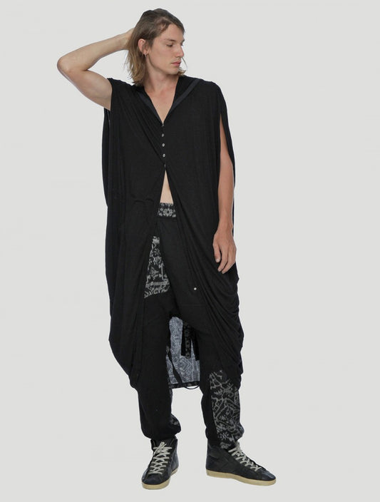 IMMA Hooded Kaftan In Black