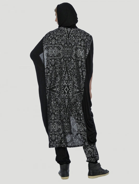 IMMA Unisex Hooded Kaftan In Black
