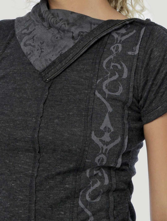 DINA Short Sleeve Mini Dress In Black