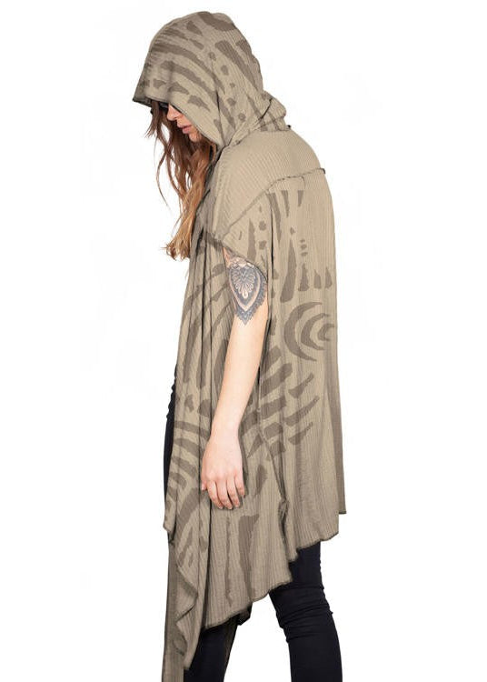 SAND WO TRIBE Kimono Vest In Sand