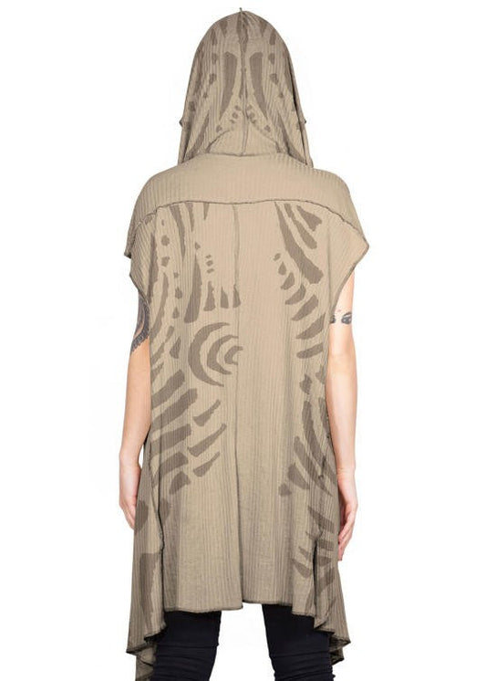 SAND WO TRIBE Kimono Vest In Sand