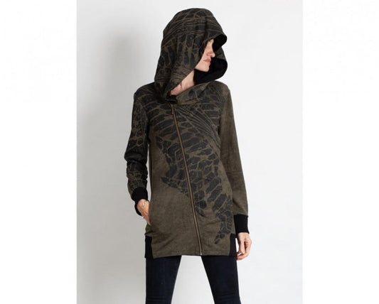 XTEX ZIP Hood Sweat In Olive