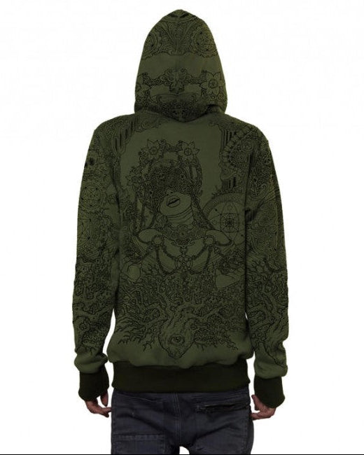 PERSEPHONE Hooded Jacket In Light Olive