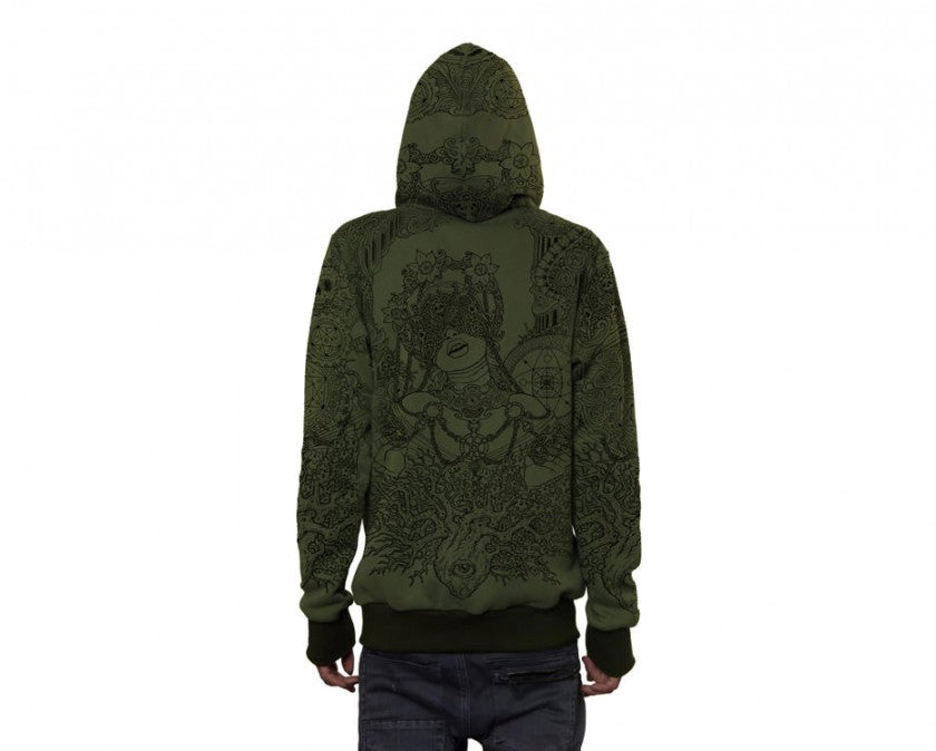 PERSEPHONE Hooded Jacket In Light Olive