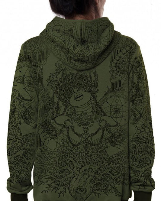 PERSEPHONE Hooded Jacket In Light Olive