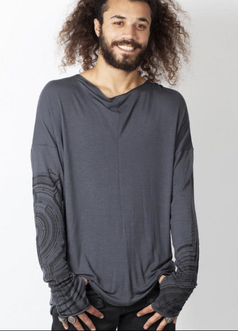 YOSHINORI Long Sleeve Shirt In Grey