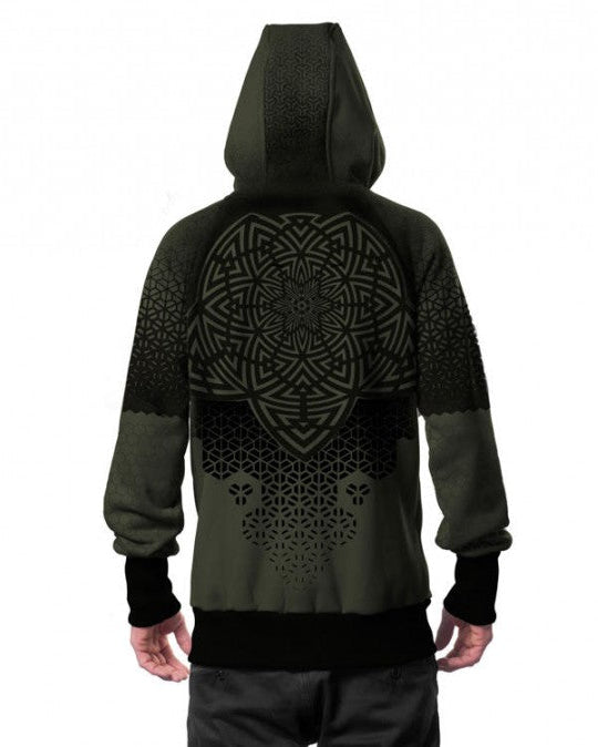 MARK Zipped Hooded Jacket In Olive